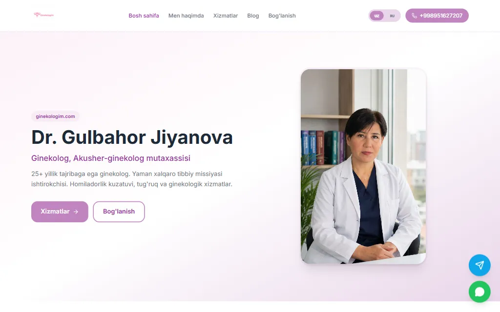 ginekologim.com — kompyuter ko'rinishi